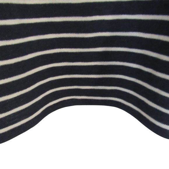 Madewell Gathered Sleeve Mockneck Top in Stripe XL Navy Blue White Puff Sleeve - Picture 6 of 9